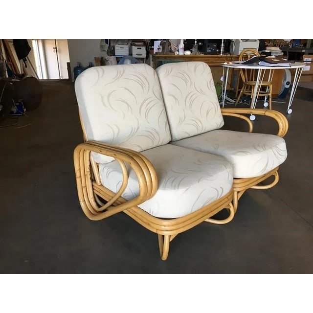 Restored "Triple Triangle" 3-Strand Sectional Settee With Arched Base - 4