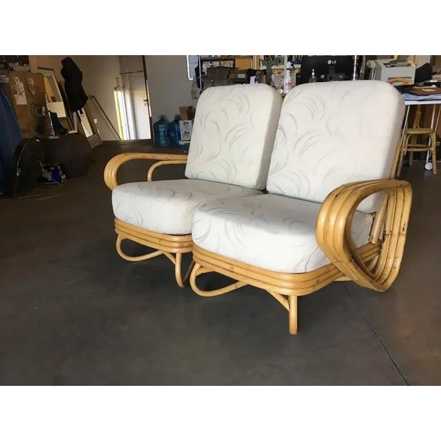 Restored "Triple Triangle" 3-Strand Sectional Settee With Arched Base - 6