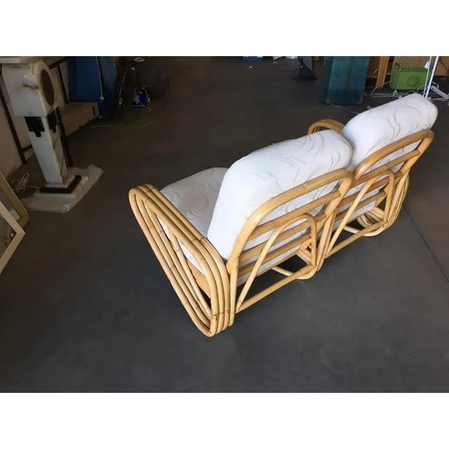 Restored "Triple Triangle" 3-Strand Sectional Settee With Arched Base - 7