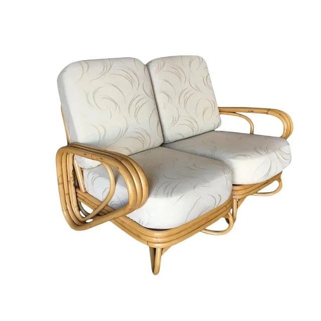 Restored "Triple Triangle" 3-Strand Sectional Settee With Arched Base - 9