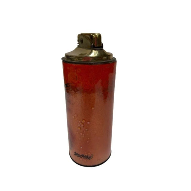 Mid Century Enameled Brass Lighter & Ashtray Set by Sascha Brastoff - 8
