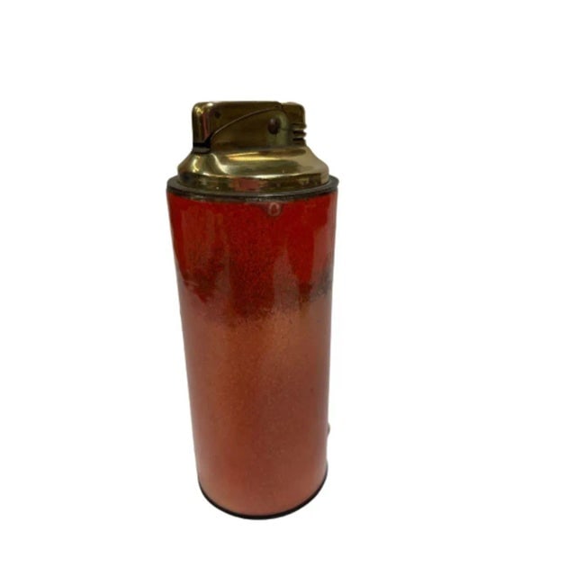 Mid Century Enameled Brass Lighter & Ashtray Set by Sascha Brastoff - 9