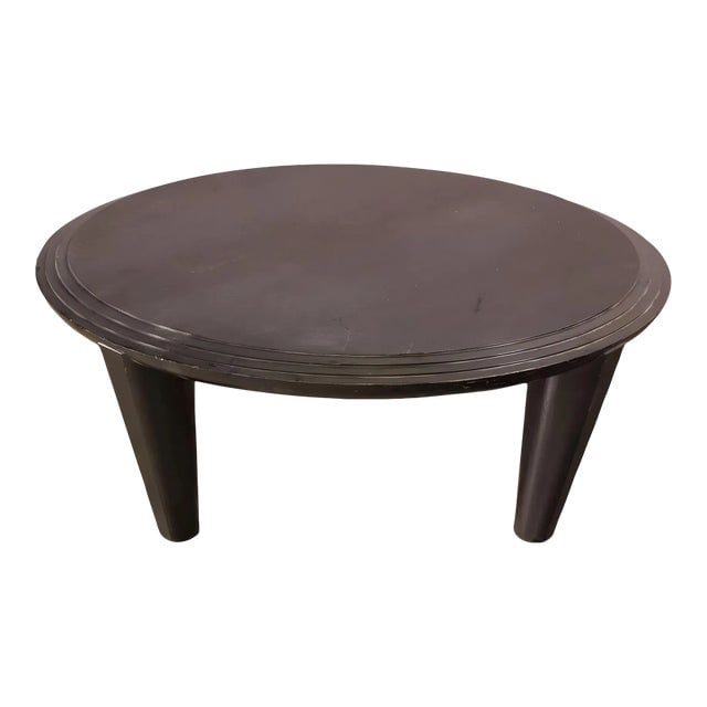 1980s Dakota Jackson "Ocean" Round Honduran Mahogany Coffee Table (1 of 4)