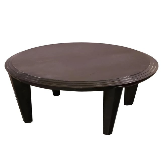 1980s Dakota Jackson "Ocean" Round Honduran Mahogany Coffee Table - 2