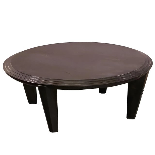 1980s Dakota Jackson "Ocean" Round Honduran Mahogany Coffee Table - 3