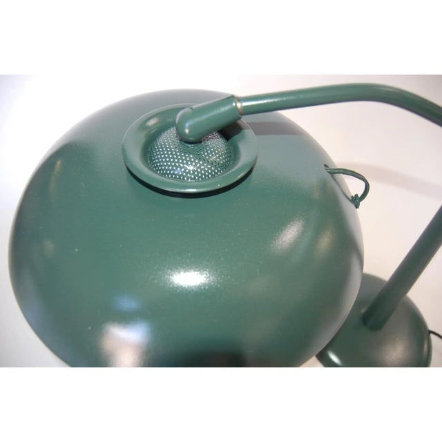 Mid-Century Green Enamel Brass Swivel Table Lamp W/ Large 13" Saucer Shade - 5