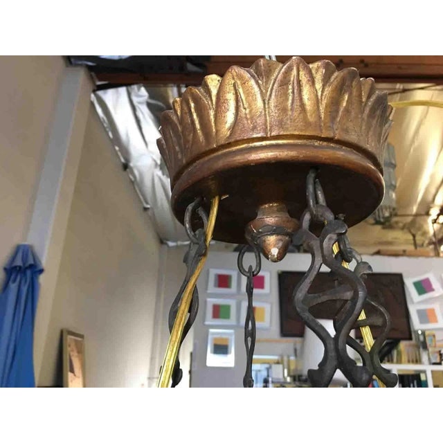 Custom Made Neo-Classic English 12 Arm Wood & Iron Chandelier - 2