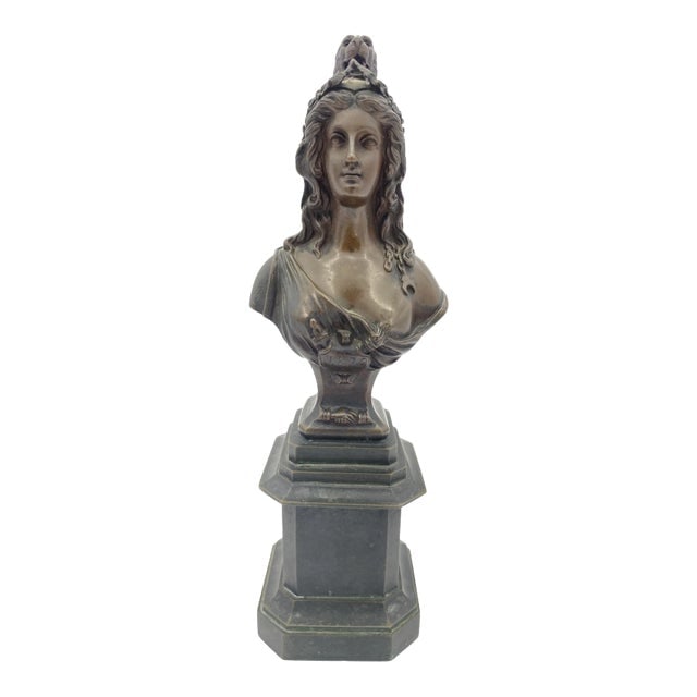 Late 19th Century Victorian Semi-Figure Bronze Female Bust: Title: Late 19th Century Victorian Semi-Figure Bronze Female Bust Description: Late Victorian "1870" Semi-Figure Bronze Female Bust featuring a European dressed women with dress and a bare breast