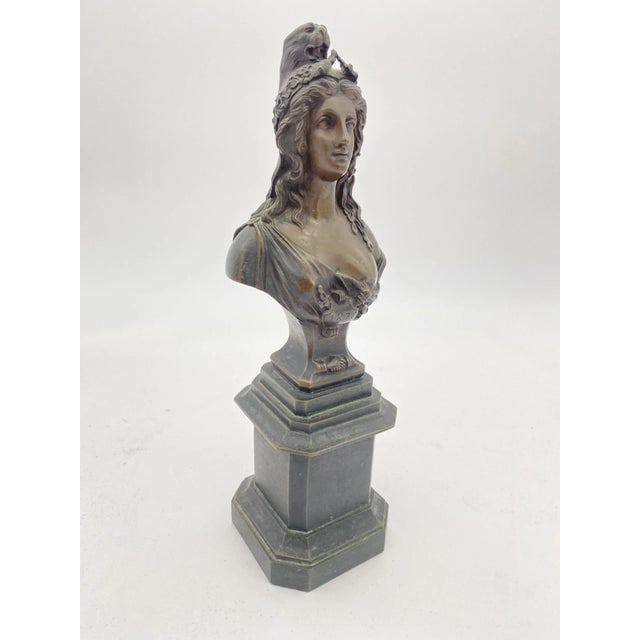 Late 19th Century Victorian Semi-Figure Bronze Female Bust - 2