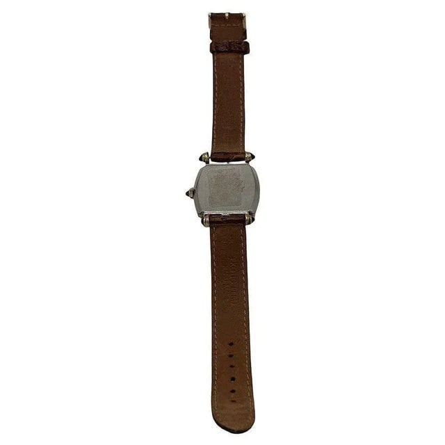 1940s Helbros Tonneau Shape Gold Filled Art Deco Mens Manual Dress Watch w/ Rubies - 5