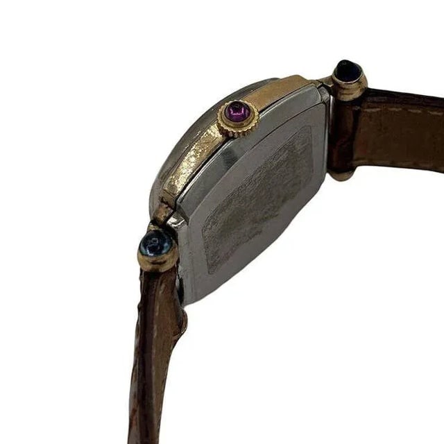 1940s Helbros Tonneau Shape Gold Filled Art Deco Mens Manual Dress Watch w/ Rubies - 9