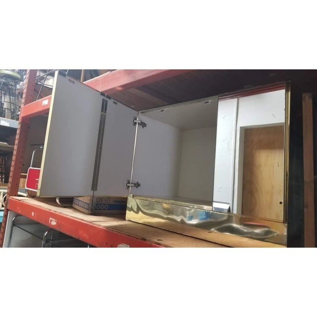 1970's Brass and Mirror Three Door Cabinet by Ello - 5