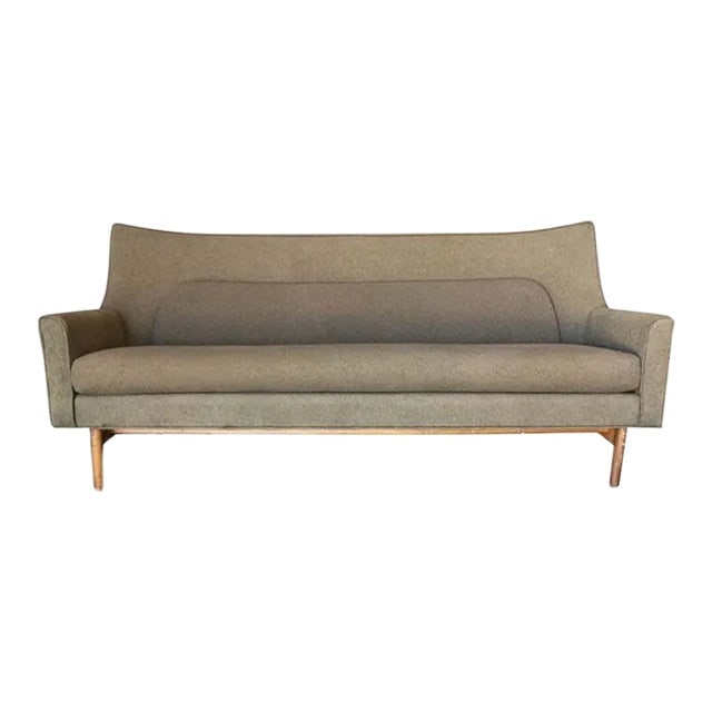 Paul McCobb "Pagoda" Style Arched Wing Sofa: Title: Paul McCobb "Pagoda" Style Arched Wing Sofa Description: Vintage Arched sofa fashioned after the iconic "Pagoda" by Paul McCobb with tapered legs, circa 1950, arched cathedral back, and low pro