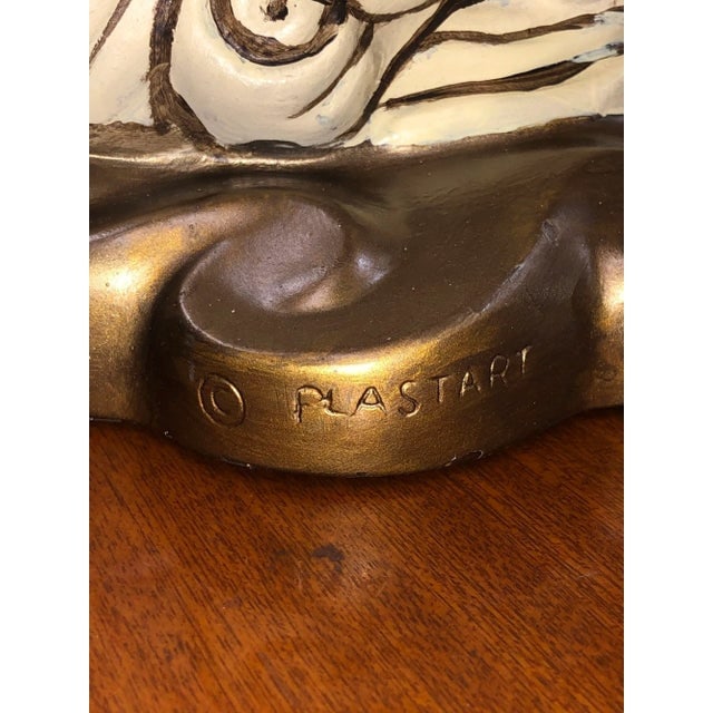 Mid-Century Female Bust Chalkware Lamp - 7