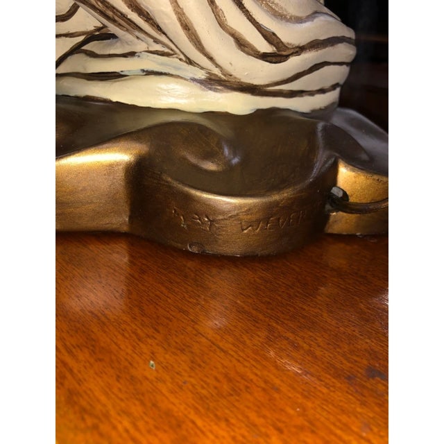 Mid-Century Female Bust Chalkware Lamp - 8