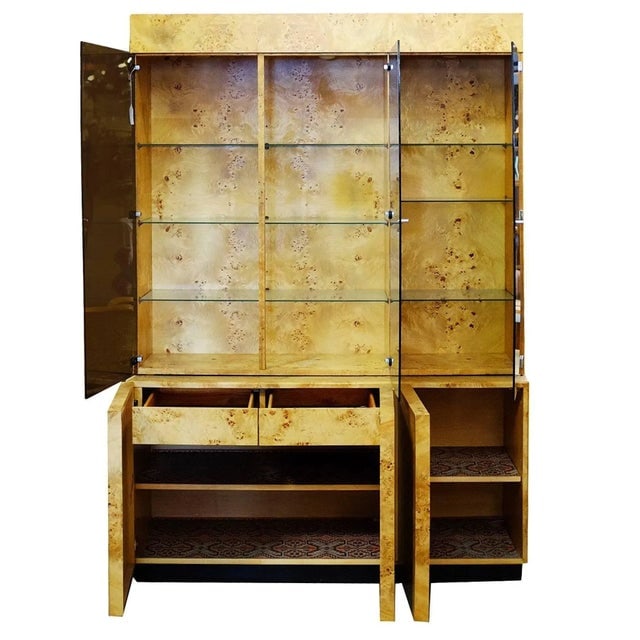 1970s Burl Wood China Cabinet by Dillingham - 4