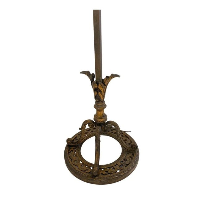 1930s Hollywood Regency Cast Iron Torchiere Floor Lamp by Rembrandt - 3