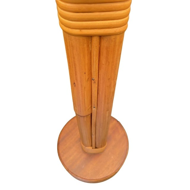 Restored Mid-Century Eight-Strand Stick Rattan Table Lamp, Pair - 4