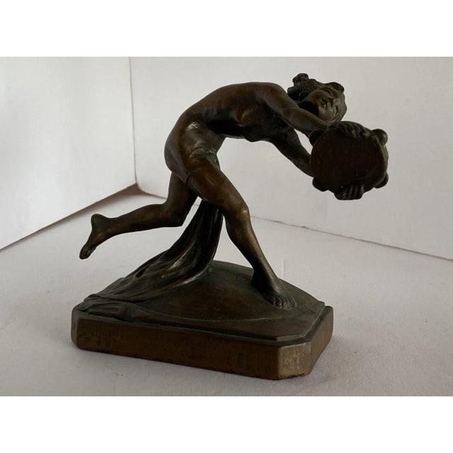 Circa 1900s Art Nouveau Figure Female Nymph Cast Bronze Bookends- a Pair - 12