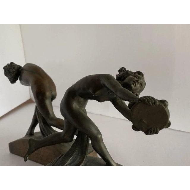 Circa 1900s Art Nouveau Figure Female Nymph Cast Bronze Bookends- a Pair - 4