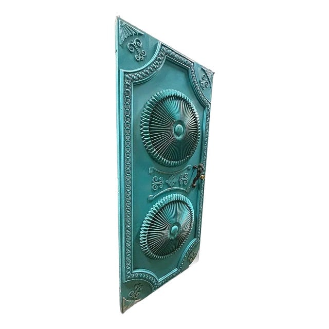 Mid-Century Hollywood Regency Grand Turquoise Door With Custom Handles (1 of 7)