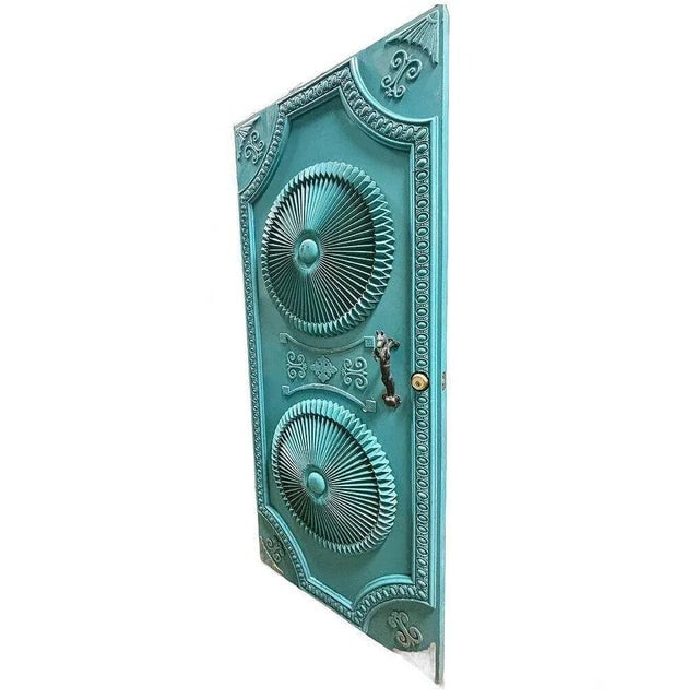 Mid-Century Hollywood Regency Grand Turquoise Door With Custom Handles - 3