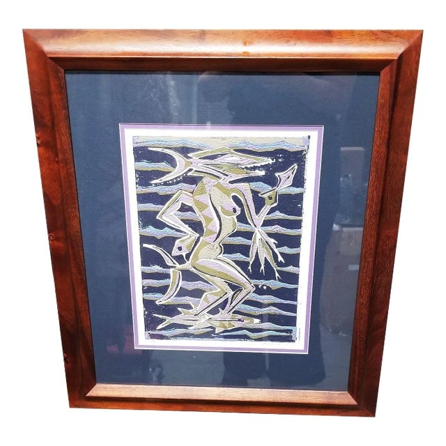 Block Print "Amakua" on Paper by Dale Moore Edition #2/15: Title: Block Print "Amakua" on Paper by Dale Moore Edition #2/15 Description: Original block artwork print titled "Amakua" on Paper by painter Dale Moore in a very small edition #2 of 15. Aumakua In