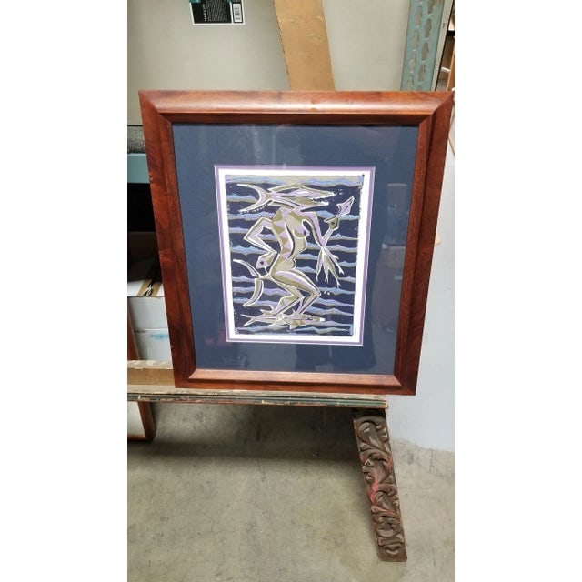 Block Print "Amakua" on Paper by Dale Moore Edition #2/15 - 2