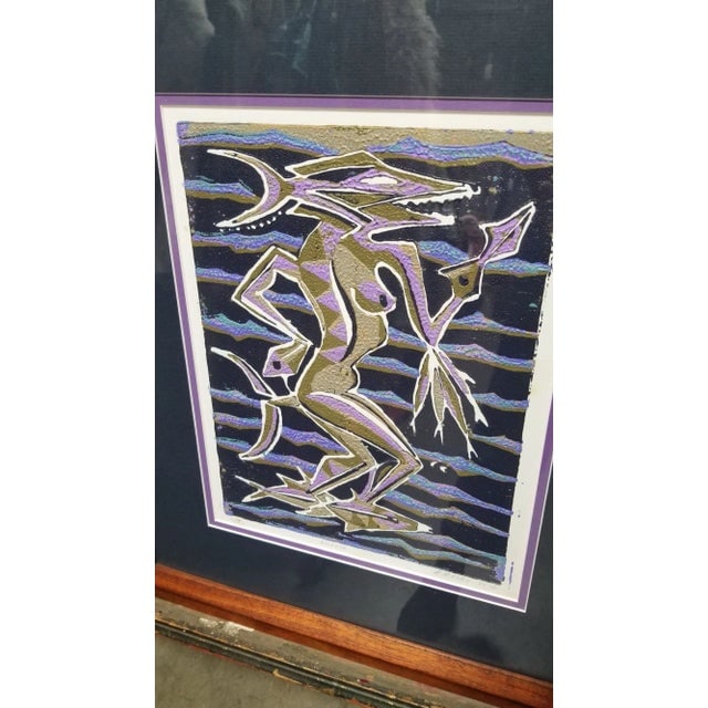 Block Print "Amakua" on Paper by Dale Moore Edition #2/15 - 3