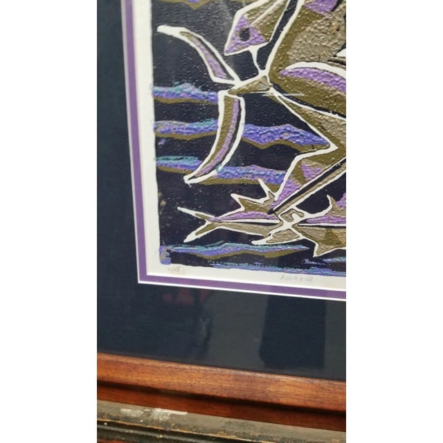 Block Print "Amakua" on Paper by Dale Moore Edition #2/15 - 4