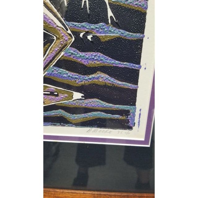 Block Print "Amakua" on Paper by Dale Moore Edition #2/15 - 5