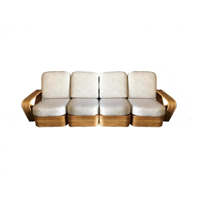 Restored Vintage Paul Frankl Style Five-Strand Square Pretzel Four-Seat Sectional Sofa - 2