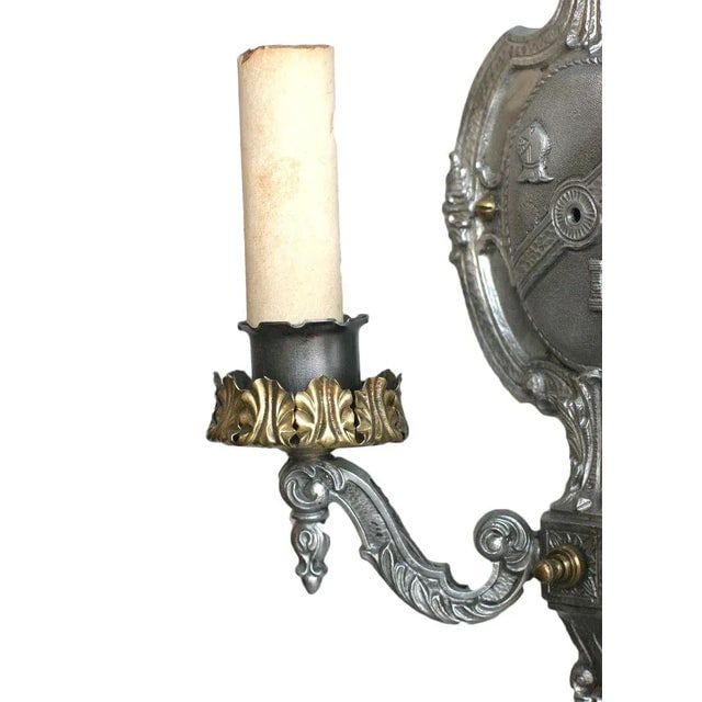 Edwardian Aluminum Crest Wall Sconce - 4