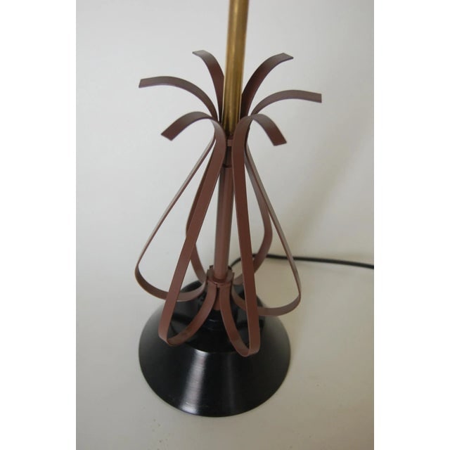 Mid Century Scalloped Steel and Brass Table Lamp - 2