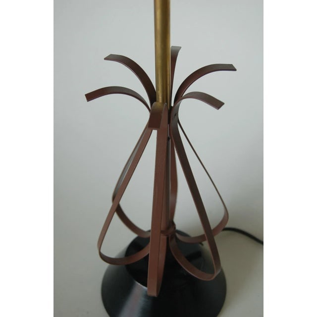 Mid Century Scalloped Steel and Brass Table Lamp - 3