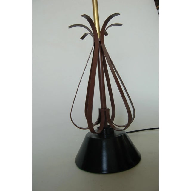 Mid Century Scalloped Steel and Brass Table Lamp - 4