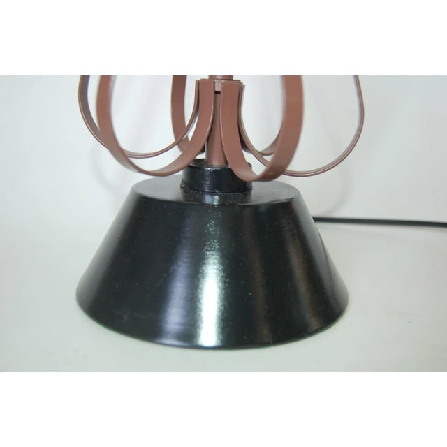 Mid Century Scalloped Steel and Brass Table Lamp - 6