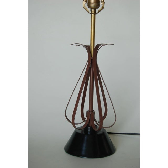 Mid Century Scalloped Steel and Brass Table Lamp - 7