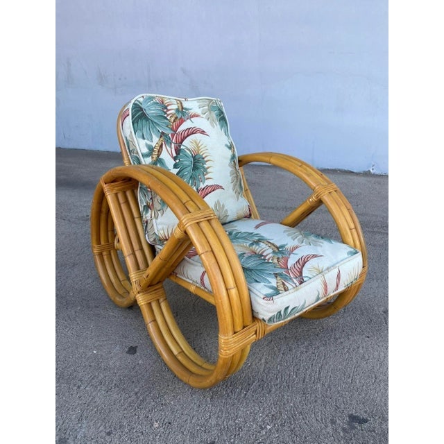 Rare Restored Three-Strand Child Size Round Full Pretzel Rattan Sofa and Lounge Chair Set - 3