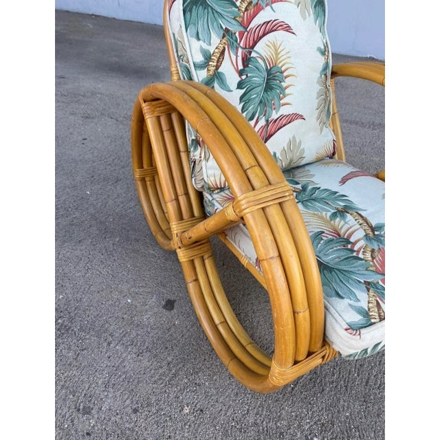Rare Restored Three-Strand Child Size Round Full Pretzel Rattan Sofa and Lounge Chair Set - 4