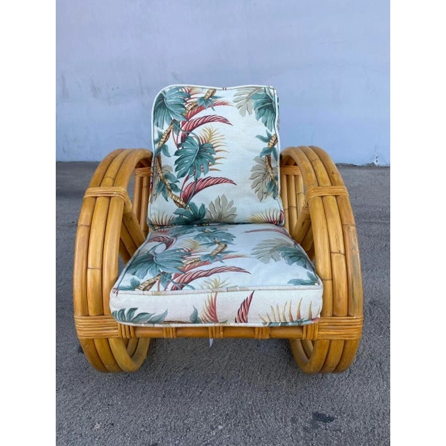 Rare Restored Three-Strand Child Size Round Full Pretzel Rattan Sofa and Lounge Chair Set - 5