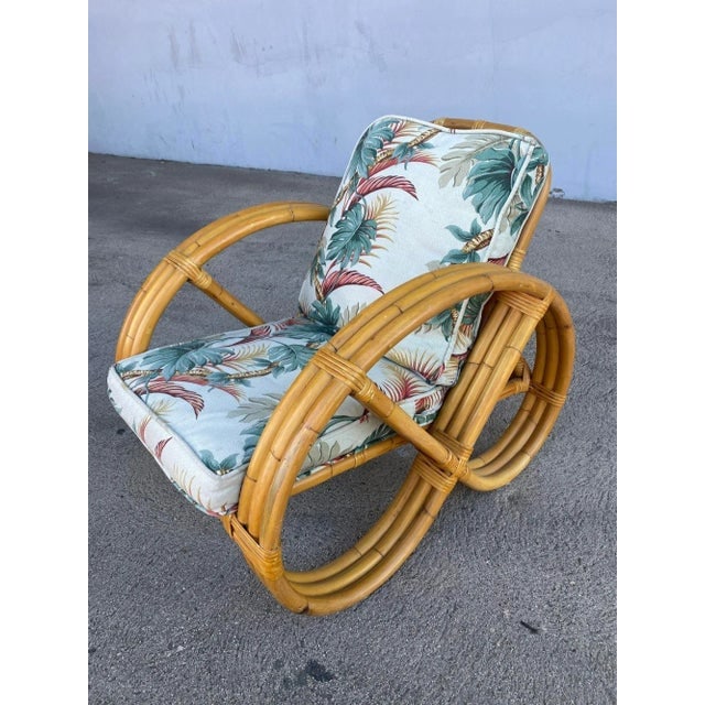 Rare Restored Three-Strand Child Size Round Full Pretzel Rattan Sofa and Lounge Chair Set - 6