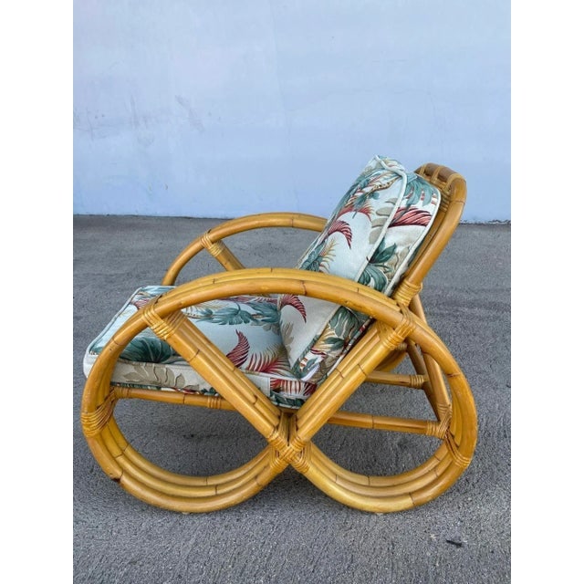 Rare Restored Three-Strand Child Size Round Full Pretzel Rattan Sofa and Lounge Chair Set - 8