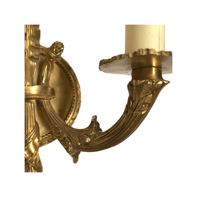 Vintage Pair of Solid Brass Wall-Mount Sconces. - 3