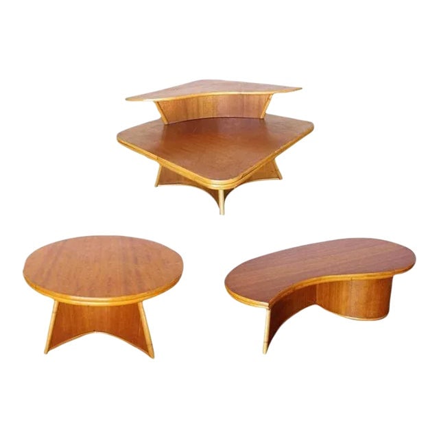 1950s Restored Rattan Living Room Table Set by Herbert & Shirley Ritts (1 of 10)