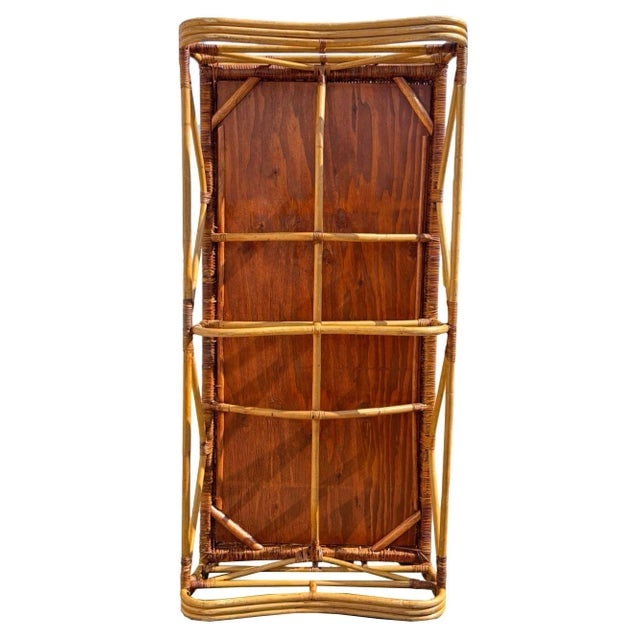 1950s Restored Mid-Century Rattan Day Bed Frame With Woven Top - 8