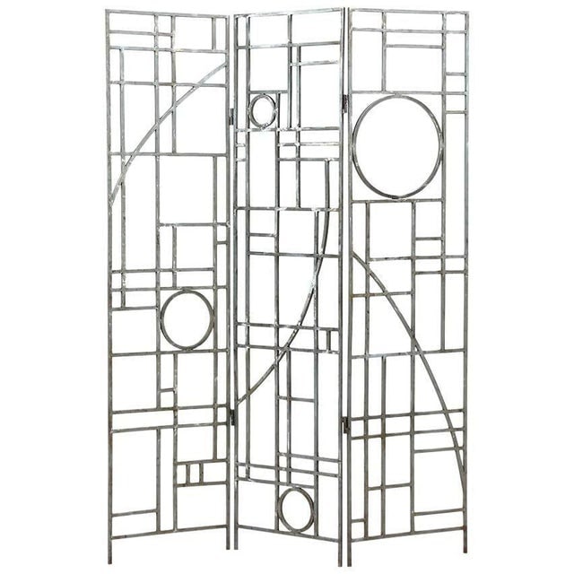Post Modern Copper Tone Geometric Folding Room Divider by Robert Sonneman - 2