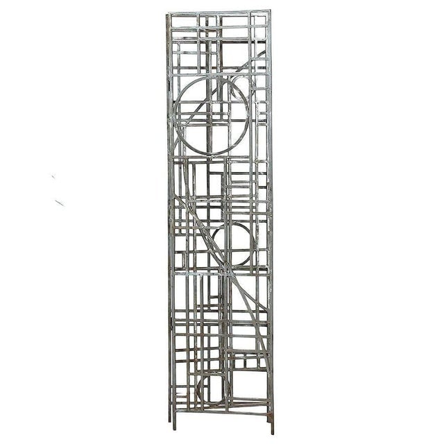 Post Modern Copper Tone Geometric Folding Room Divider by Robert Sonneman - 4