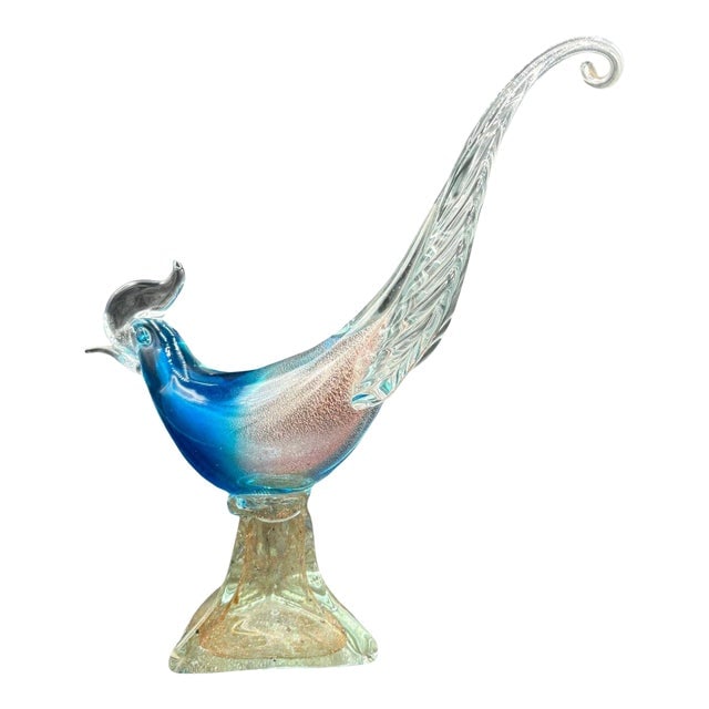 Mide-Century Murano Pheasant Art Glass Sculpture Attributed to Barovier & Toso: Title: Mide-Century Murano Pheasant Art Glass Sculpture Attributed to Barovier & Toso Description: Mid-century Murano Art Glass Pheasant Figurine Attributed to Barovier & Toso, this exquisite