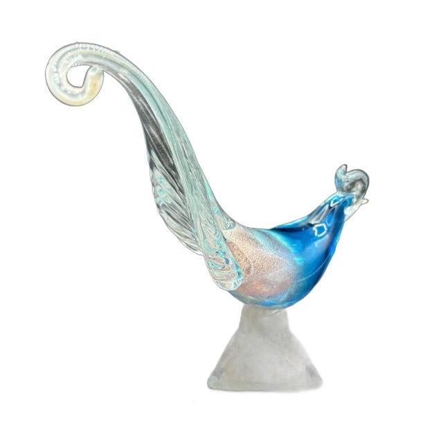 Mide-Century Murano Pheasant Art Glass Sculpture Attributed to Barovier & Toso - 3